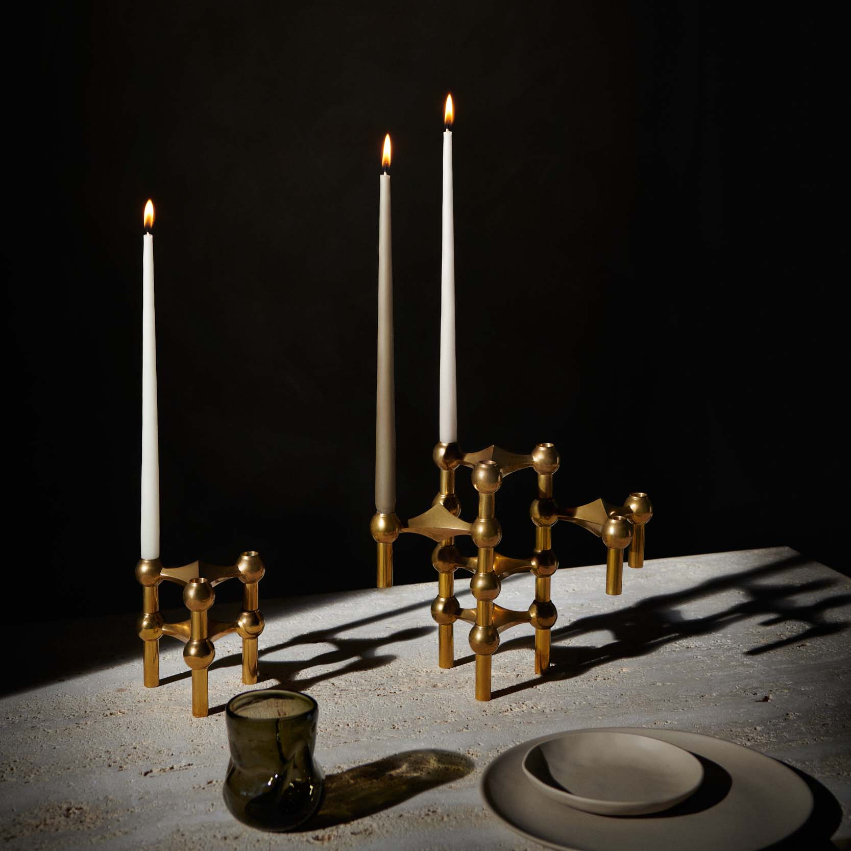Stoff Nagel Taper Candle